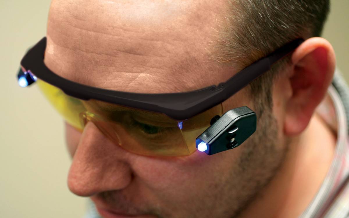 Ochelari de detectare a scurgerilor cu 2 lumini LED