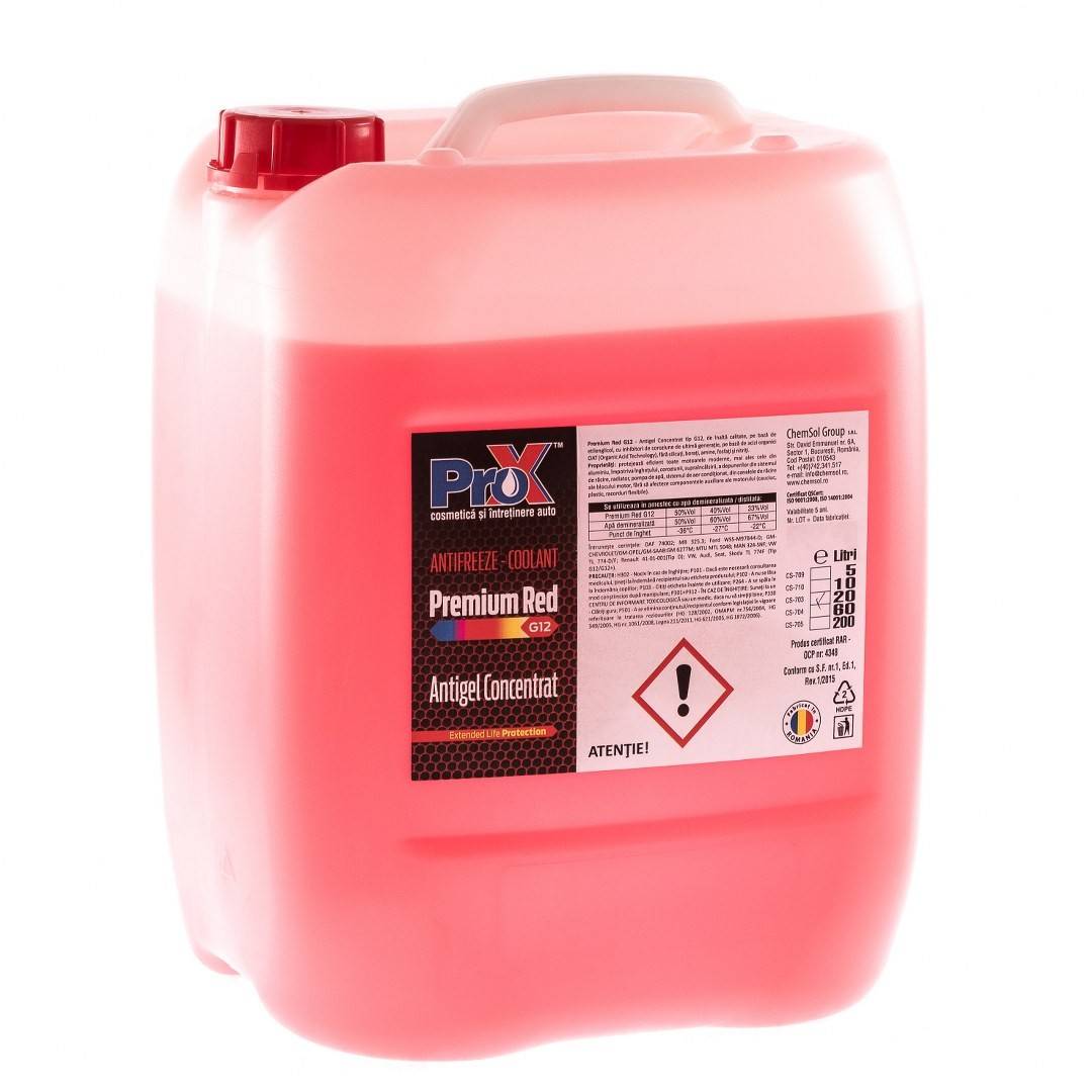 Pro-X G12 - antigel concentrat, rosu, 20L